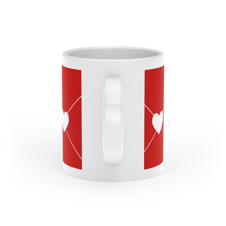 White Heart Diamond - Heart-Shaped Mug