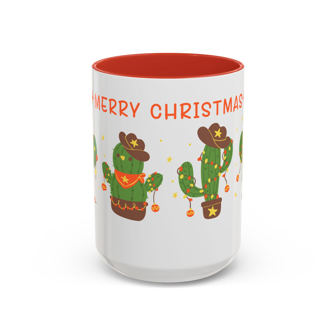 Merry Christmas Cactus -  Accent Coffee Mug (11, 15oz)