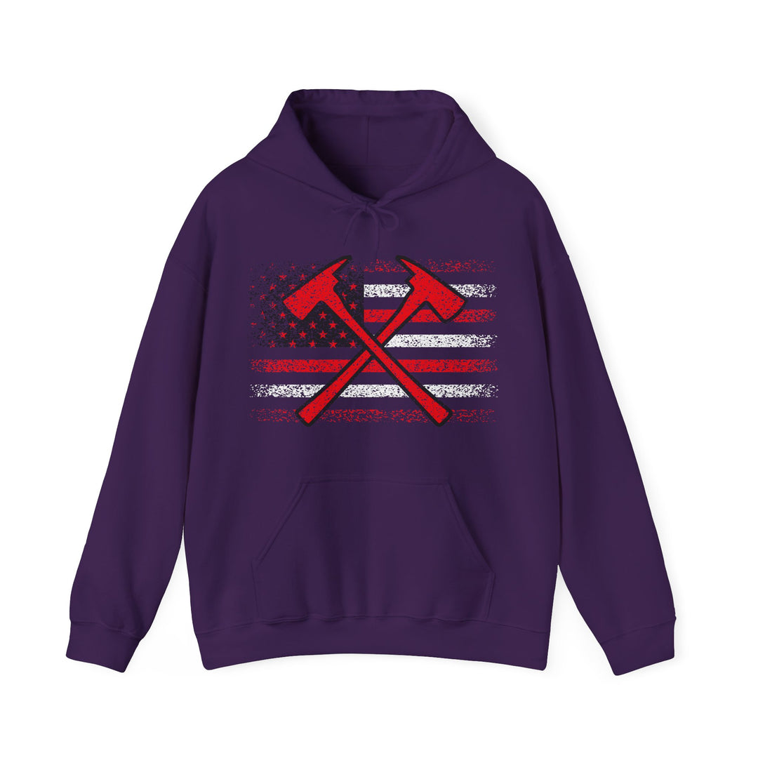 Firefighter American Flag - Unisex Heavy Blend™ Hooded Sweatshirt