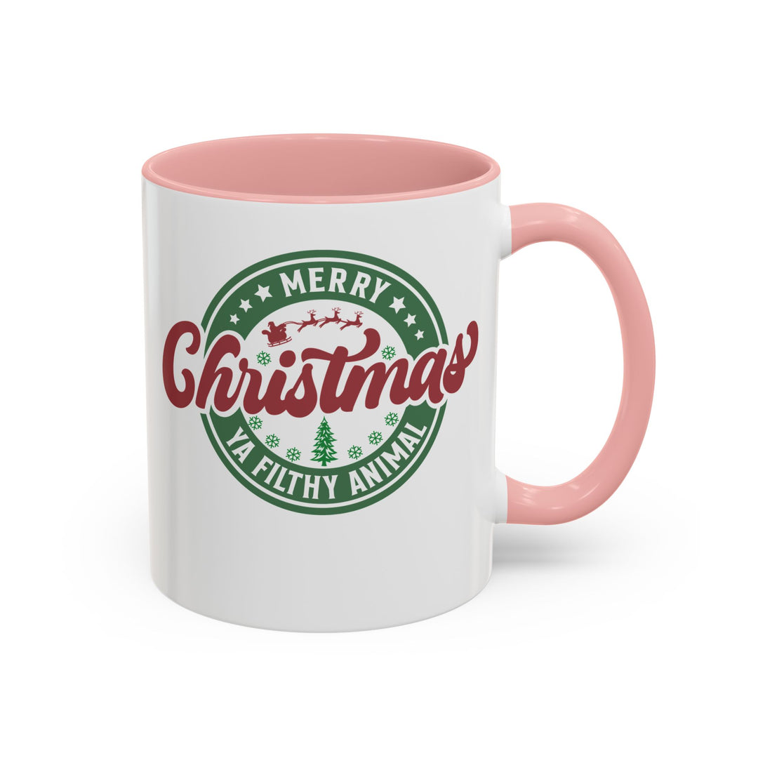 Merry Christmas Ya Filthy Animal - Accent Coffee Mug (11, 15oz)