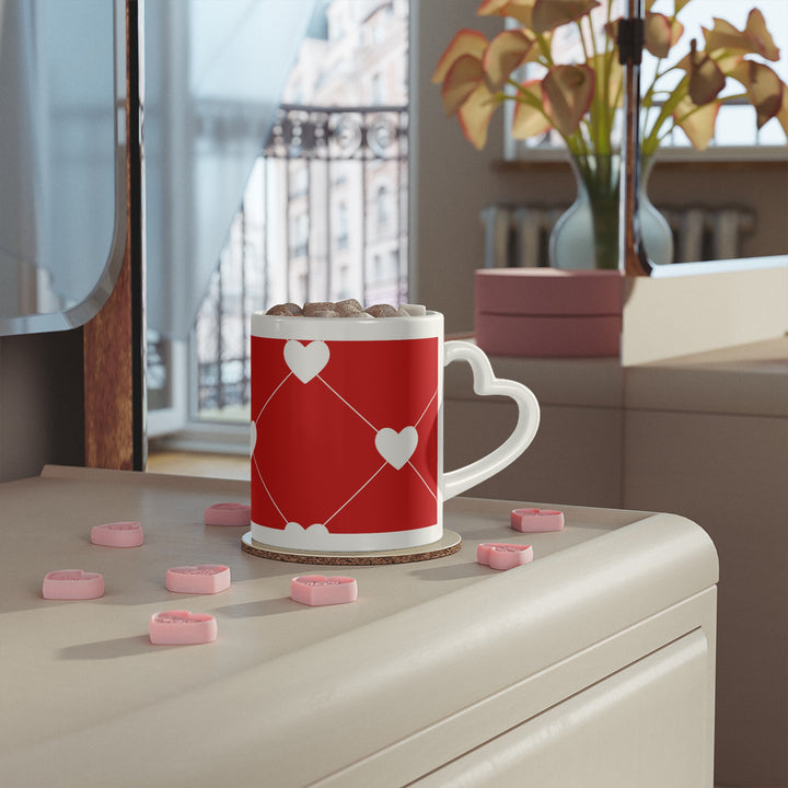White Heart Diamond - Heart-Shaped Mug