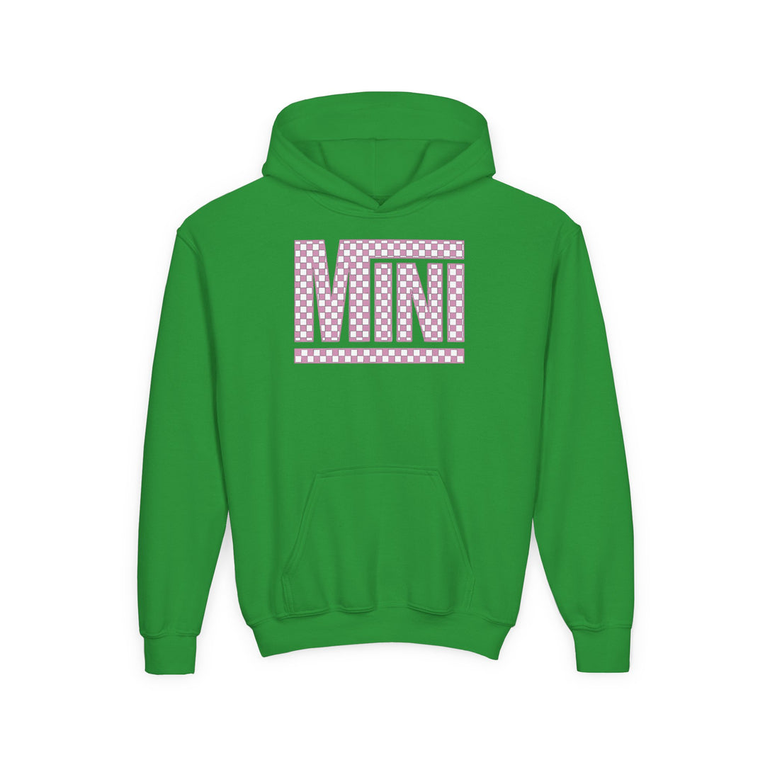Pink Check Mini - Youth Heavy Blend Hooded Sweatshirt