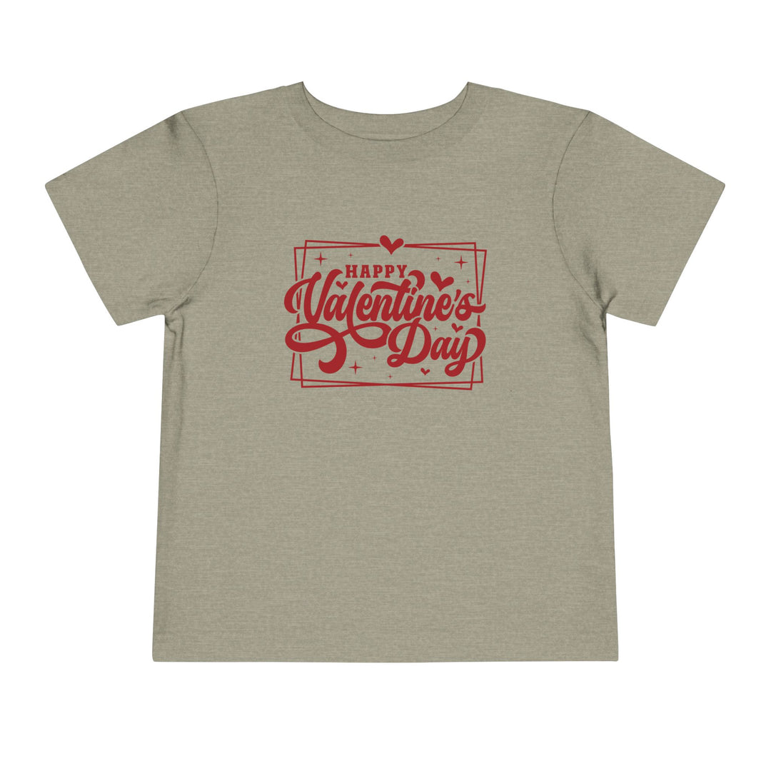 Happy Valentine's Day W/Hearts - Toddler Short Sleeve Tee