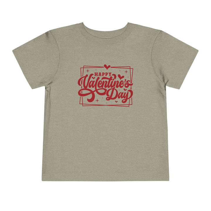 Happy Valentine's Day W/Hearts - Toddler Short Sleeve Tee