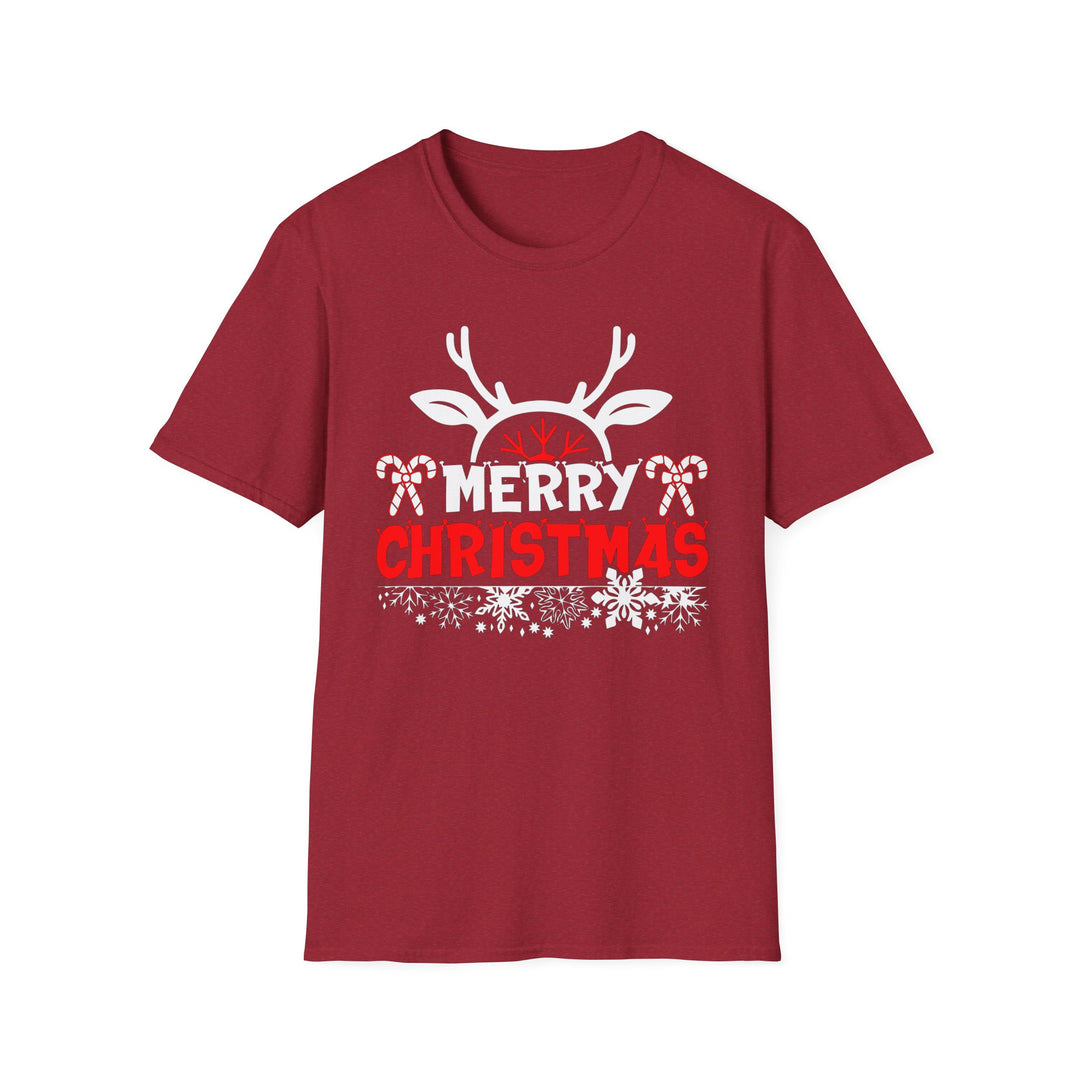 Merry Christmas Antlers - Unisex Softstyle T-Shirt