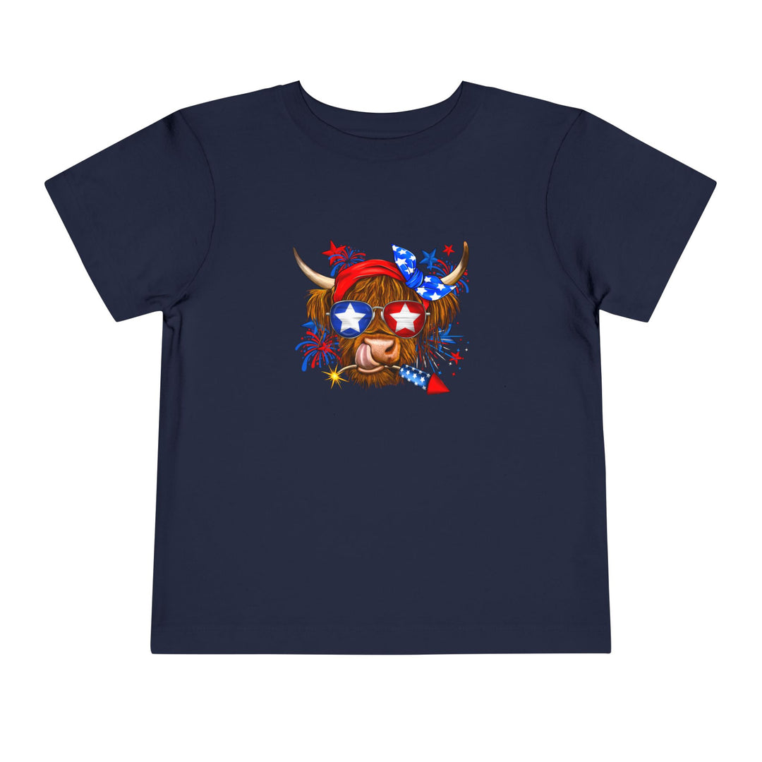 4th Of July Cow - Toddler Short Sleeve Tee