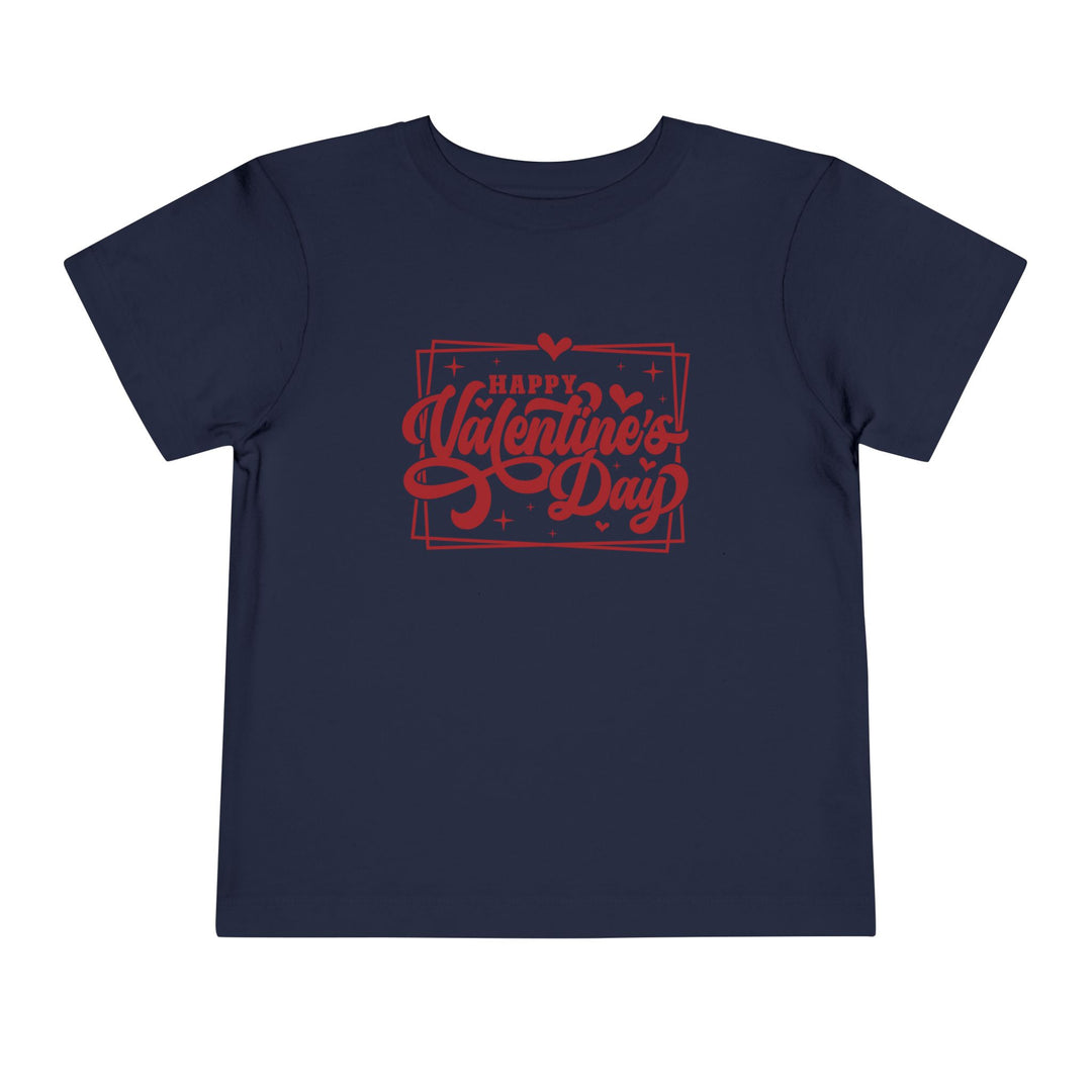 Happy Valentine's Day W/Hearts - Toddler Short Sleeve Tee