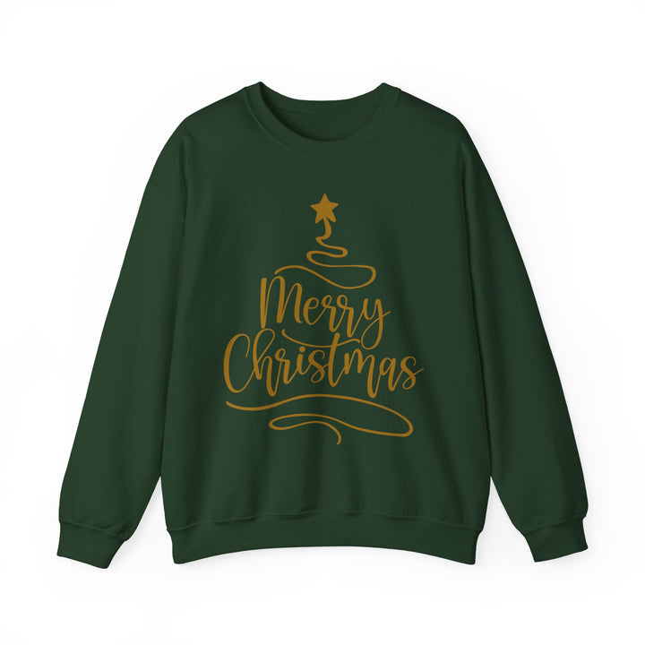 Merry Christmas Gold Tree - Unisex Heavy Blend™ Crewneck Sweatshirt
