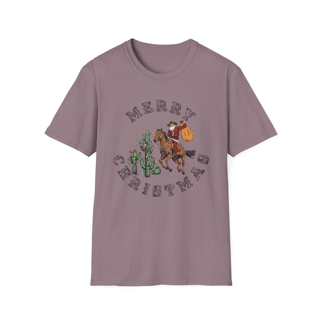 Merry Christmas Cowboy Santa - Unisex Softstyle T-Shirt