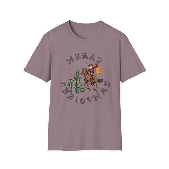 Merry Christmas Cowboy Santa - Unisex Softstyle T-Shirt