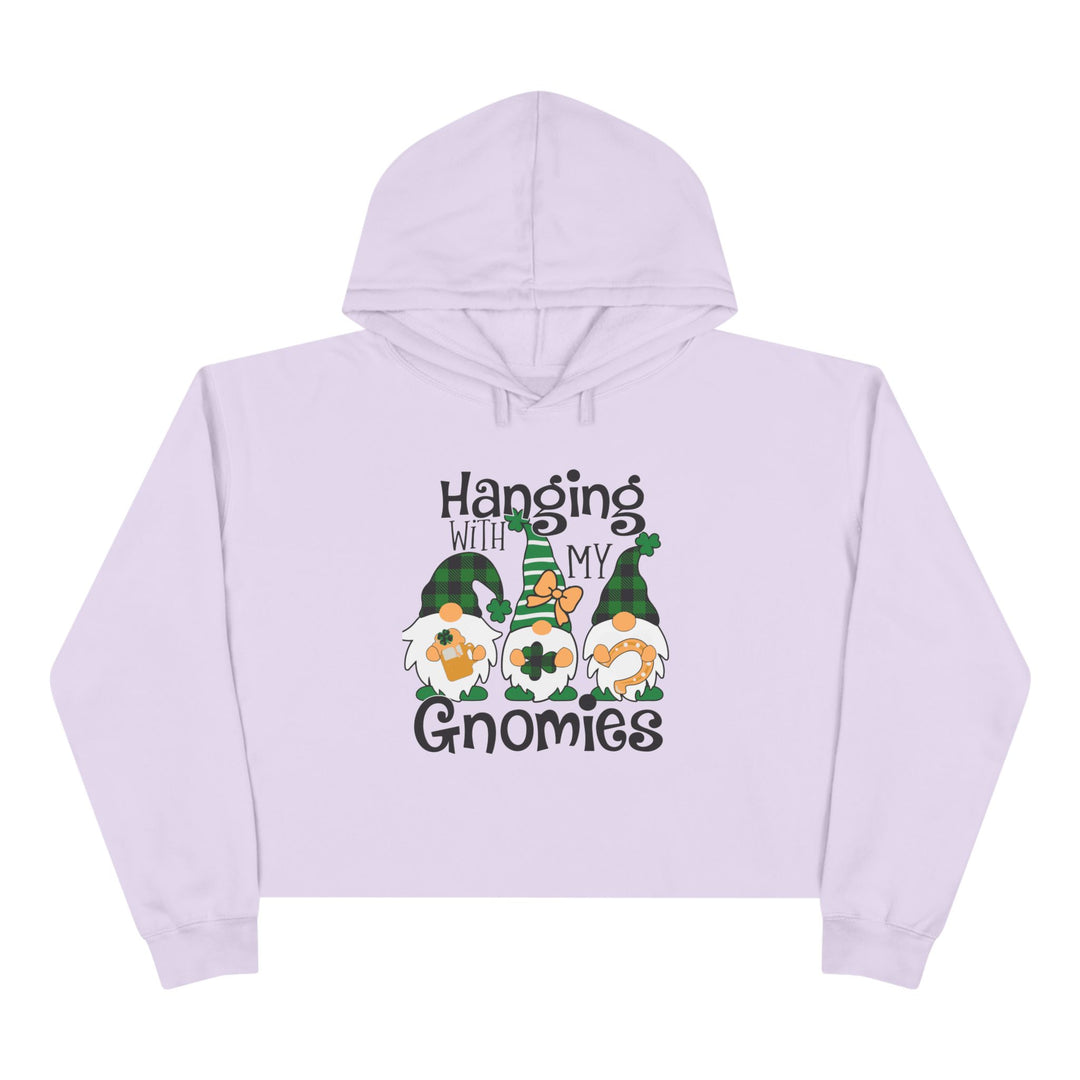 St. Patricks Day Gnomes- Crop Hoodie