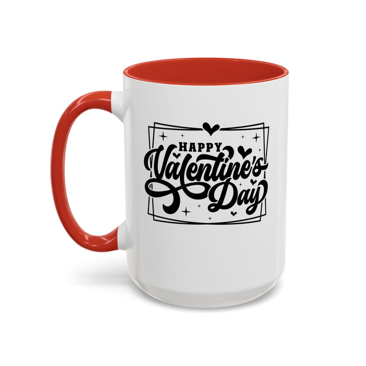 Happy Valentine's Day W/Hearts - Accent Coffee Mug (11, 15oz)