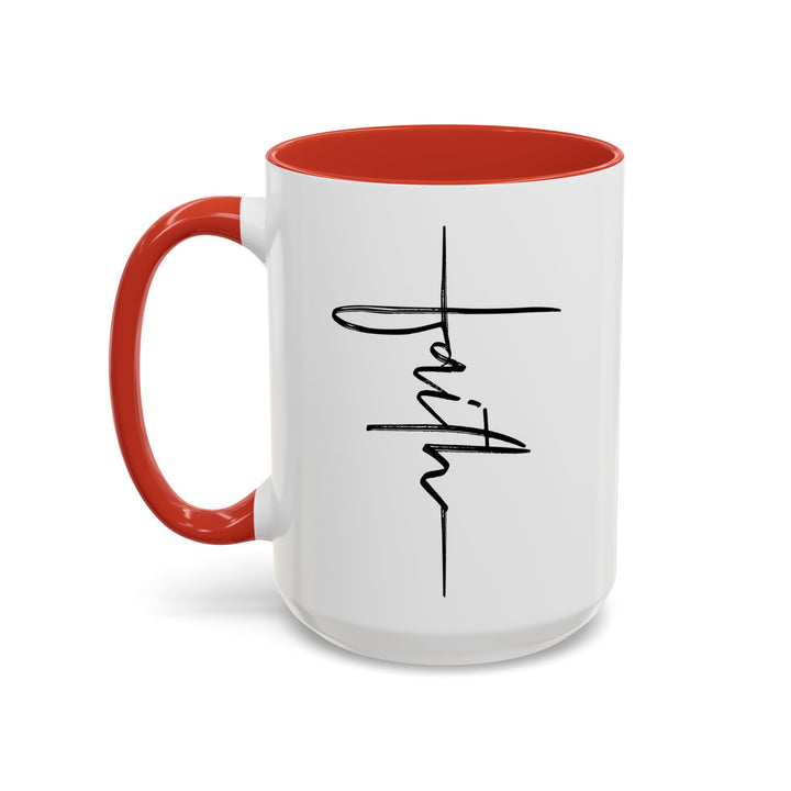 Faith Cross - Accent Coffee Mug (11, 15oz)