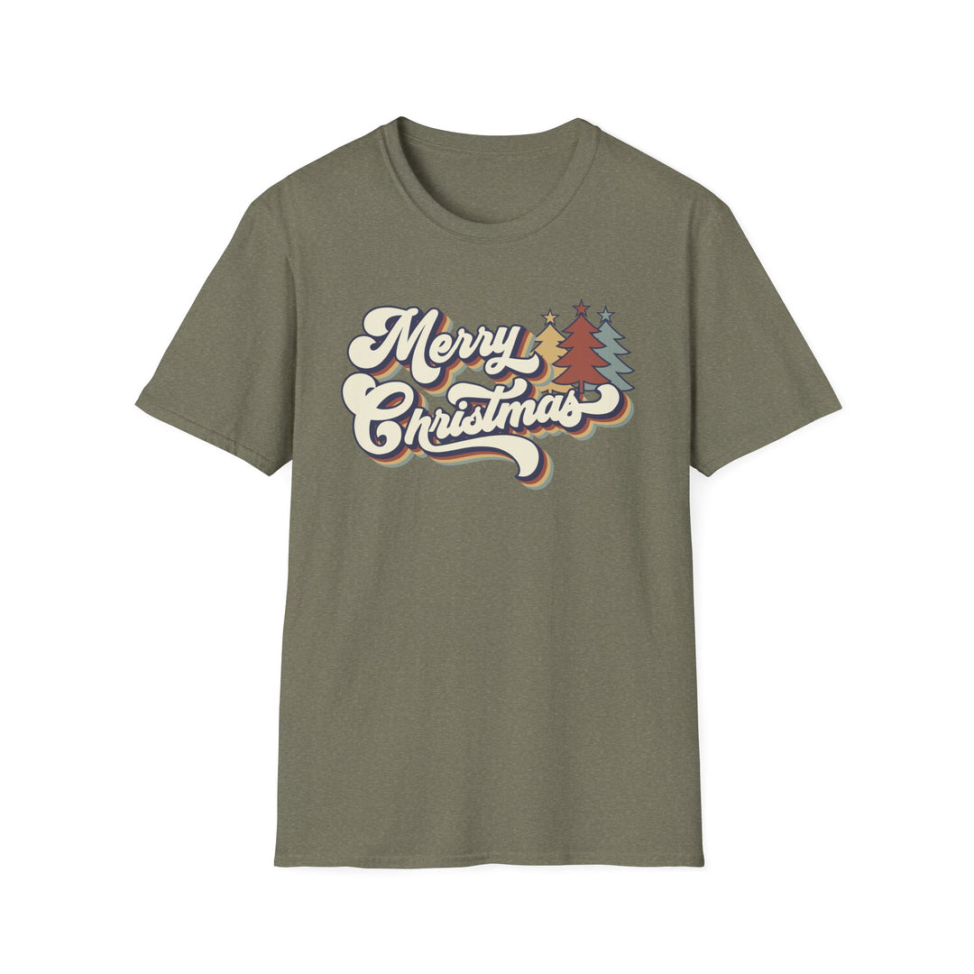 Retro Merry Christmas - Unisex Softstyle T-Shirt