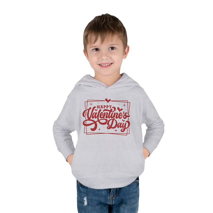 Happy Valentine's Day W/Hearts - Toddler Pullover Fleece Hoodie