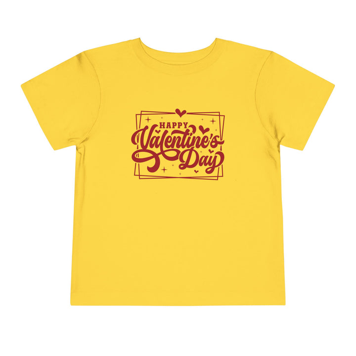 Happy Valentine's Day W/Hearts - Toddler Short Sleeve Tee