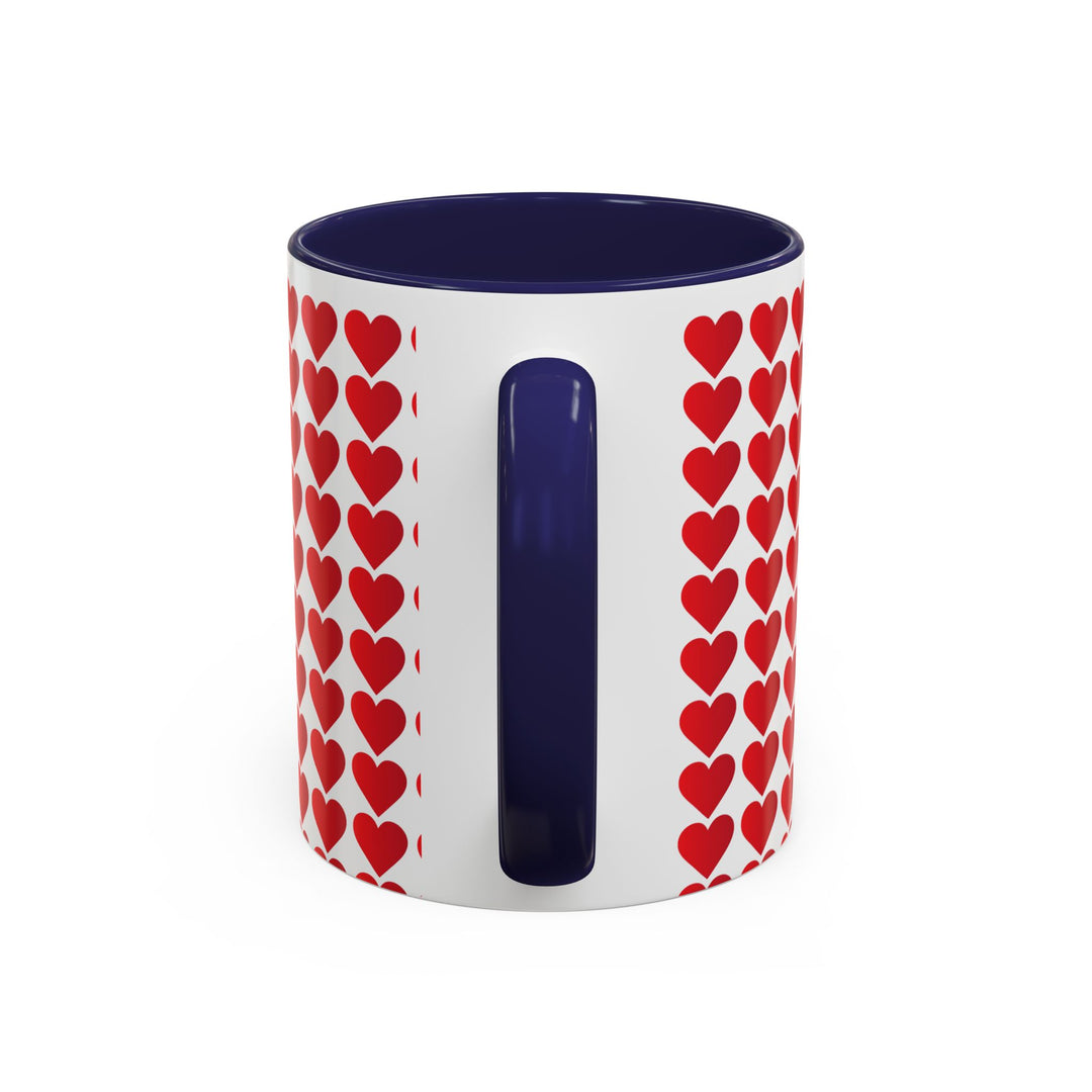Red Valentine Hearts - Accent Coffee Mug (11, 15oz)