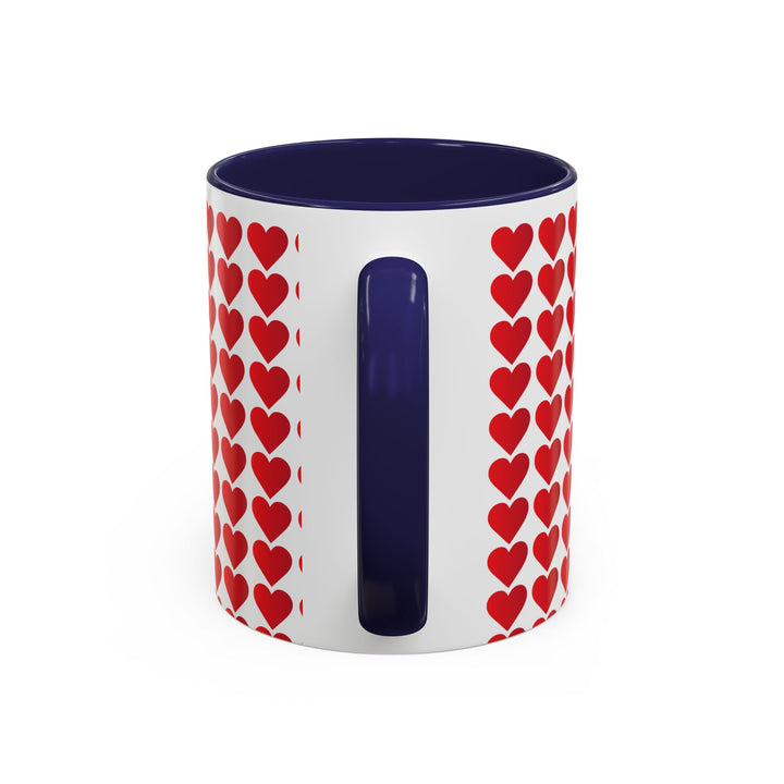 Red Valentine Hearts - Accent Coffee Mug (11, 15oz)