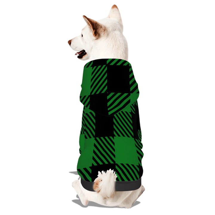 Green Plaid - Small Dog Hoodie Pet Clothes