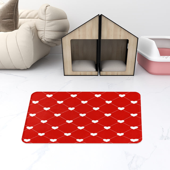 White Heart Diamond - Pet Food Mat
