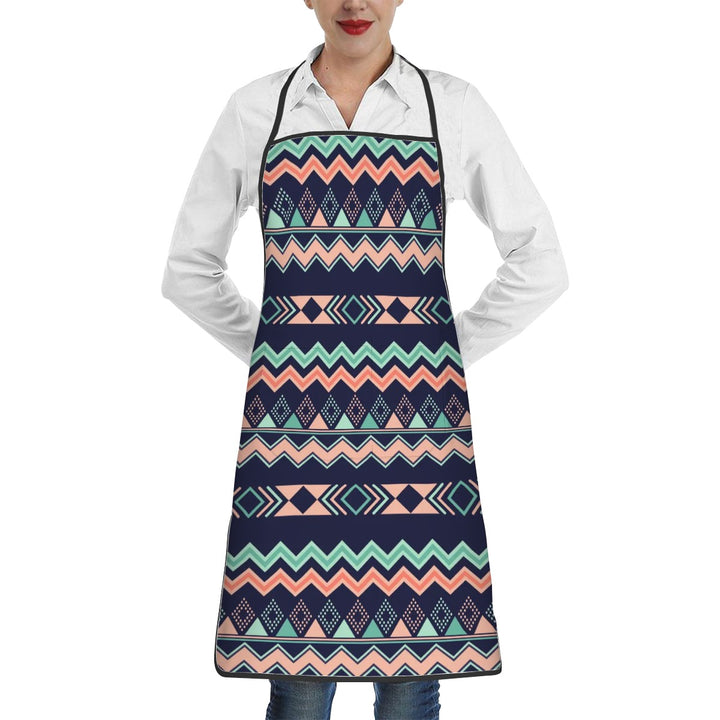 Peach Aztec Chevron - Adult Apron with Pockets