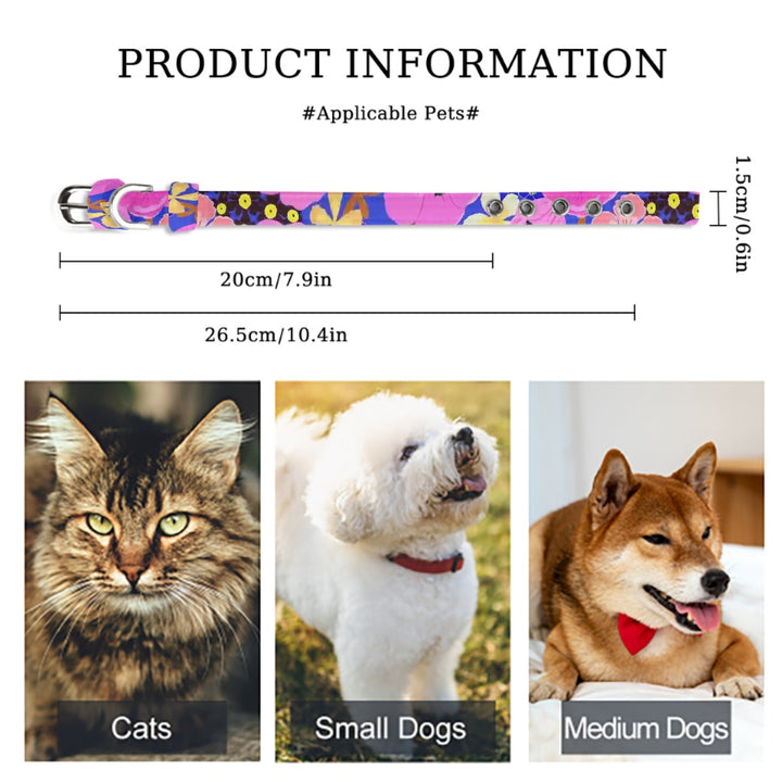Vibrant Pink Spring Pattern - Pet Collar
