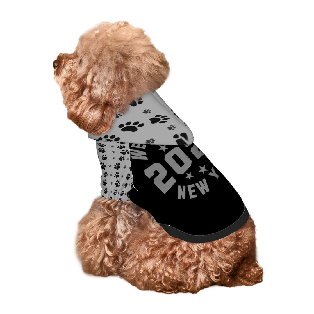 Welcome To The New Year - Small Dog Hoodie Pet Clothes Multi-Faceted Design