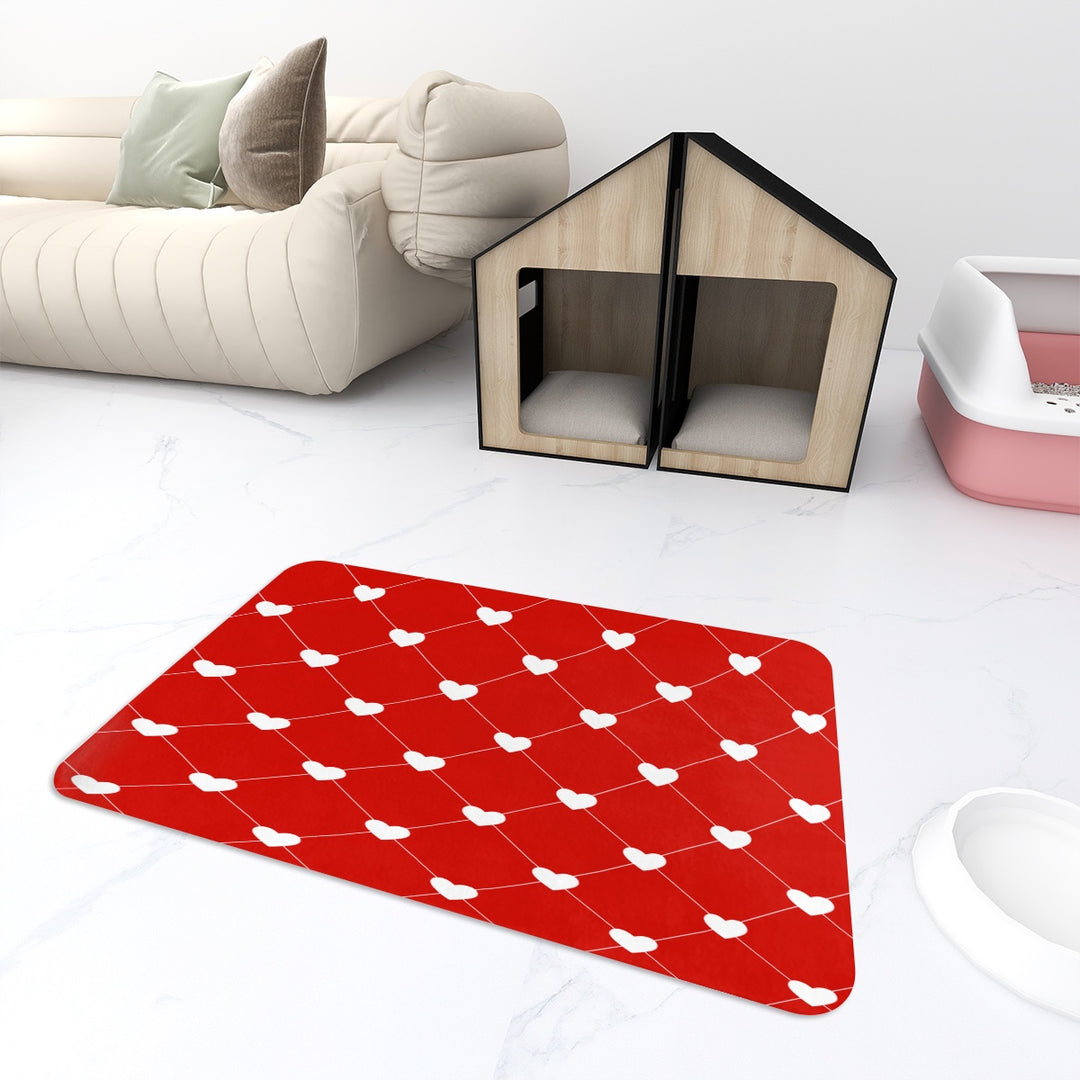 White Heart Diamond - Pet Food Mat