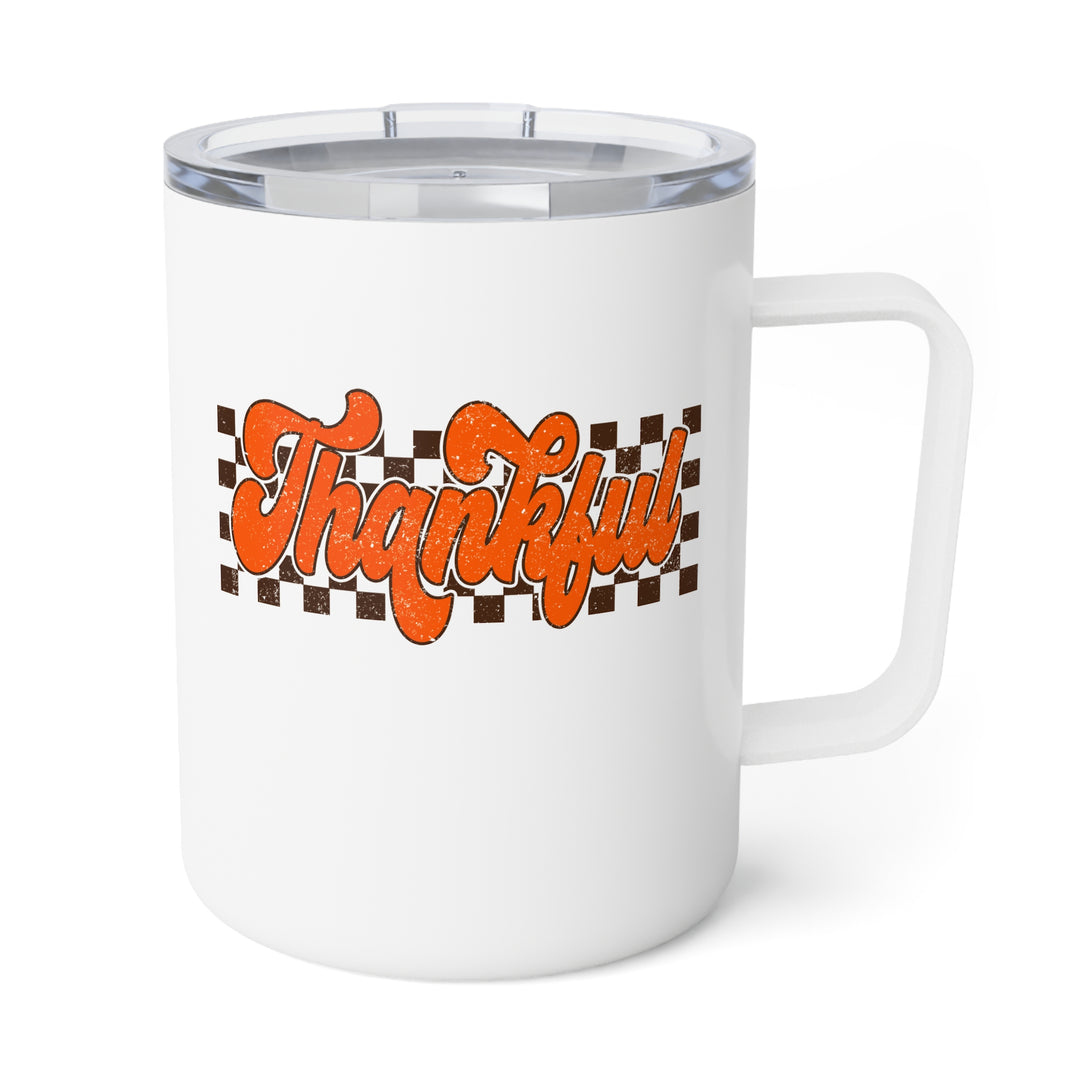 Retro Thankful - Insulated Coffee Mug, 10oz