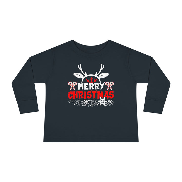 Merry Christmas Antlers - Toddler Long Sleeve Tee