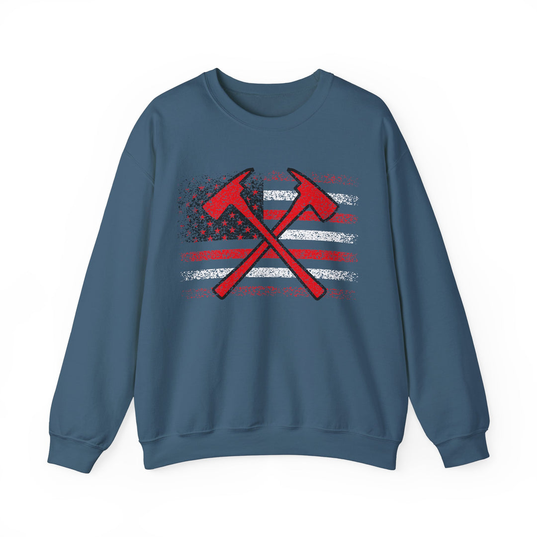 Firefighter American Flag - Unisex Heavy Blend™ Crewneck Sweatshirt