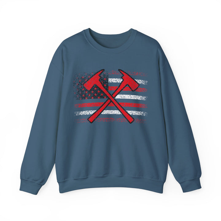 Firefighter American Flag - Unisex Heavy Blend™ Crewneck Sweatshirt
