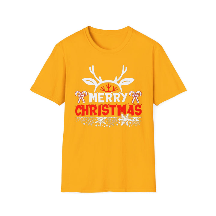 Merry Christmas Antlers - Unisex Softstyle T-Shirt