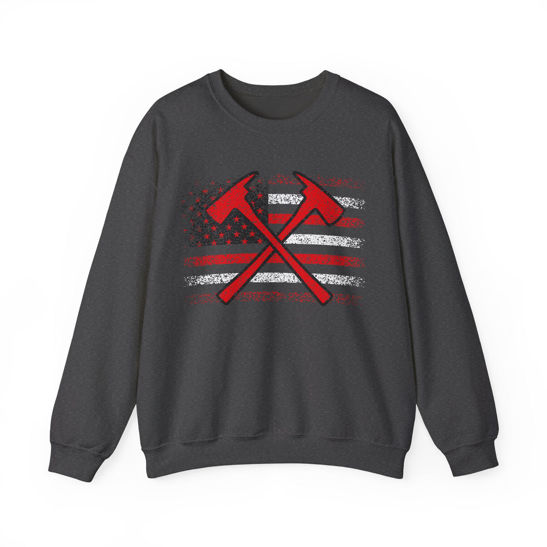 Firefighter American Flag - Unisex Heavy Blend™ Crewneck Sweatshirt