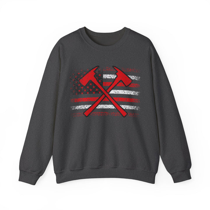 Firefighter American Flag - Unisex Heavy Blend™ Crewneck Sweatshirt