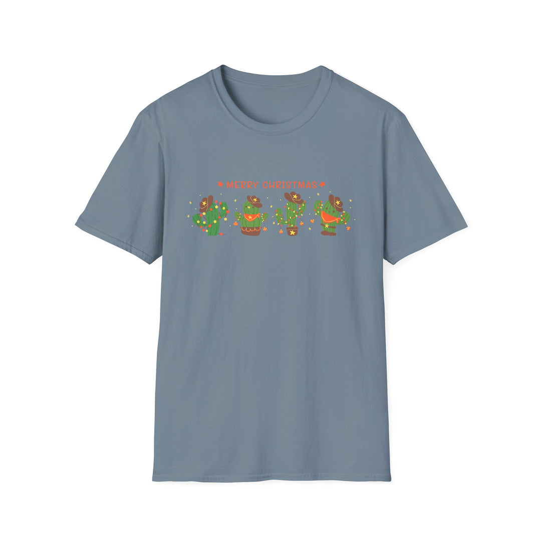 Merry Christmas Cactus - Unisex Softstyle T-Shirt