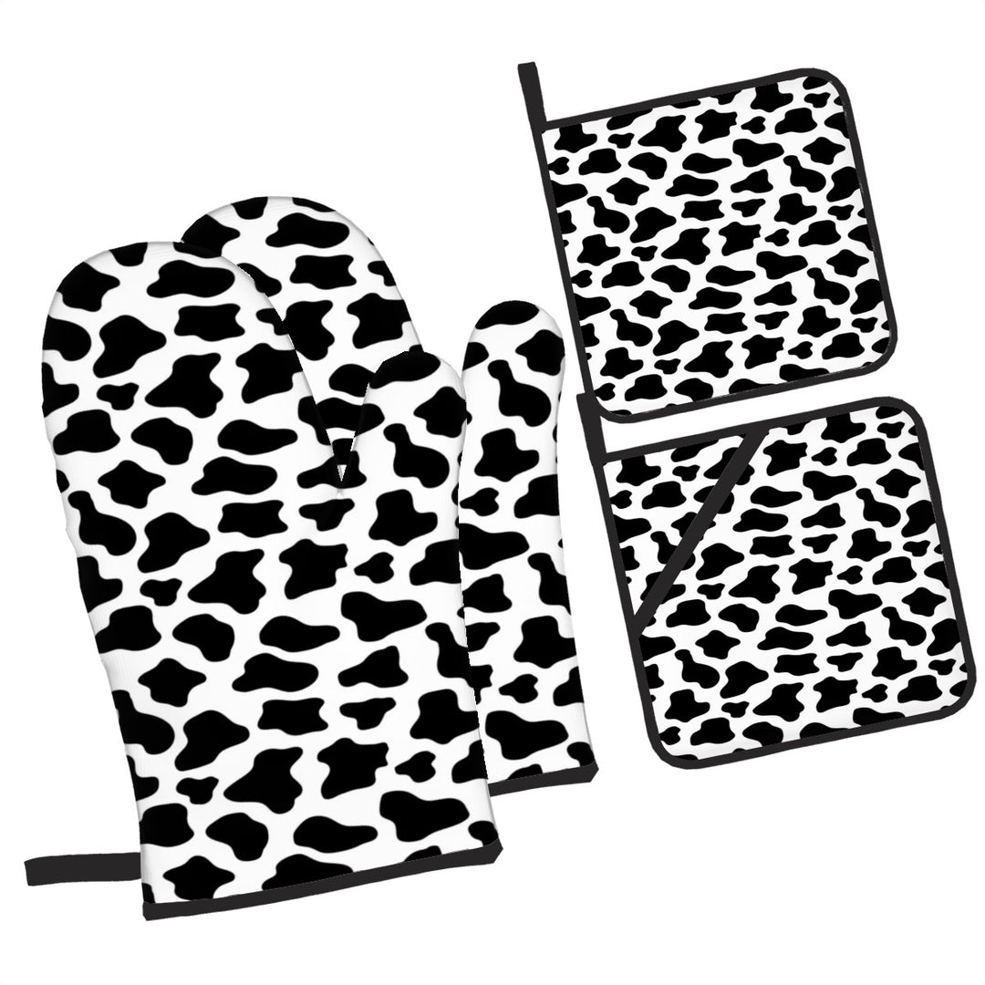Cow Print - Oven Mitts and Pot Holders Set of 4