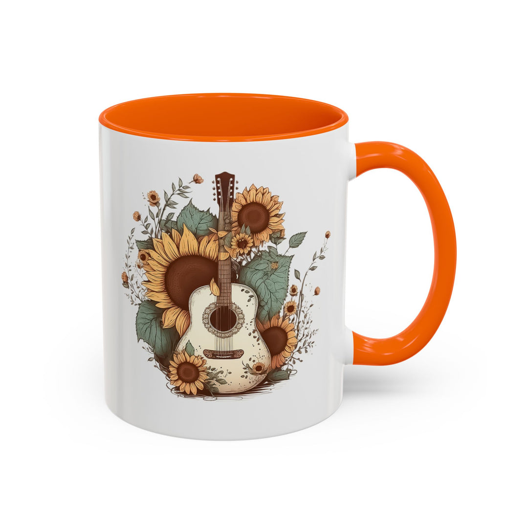 Sunflower Guitar - Accent Coffee Mug (11, 15oz)