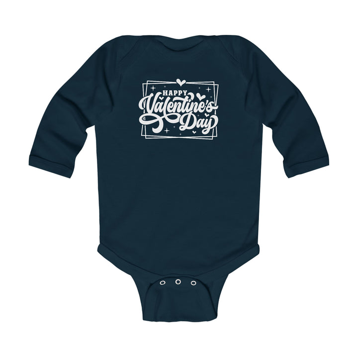 Happy Valentine's Day W/Hearts - Infant Long Sleeve Bodysuit