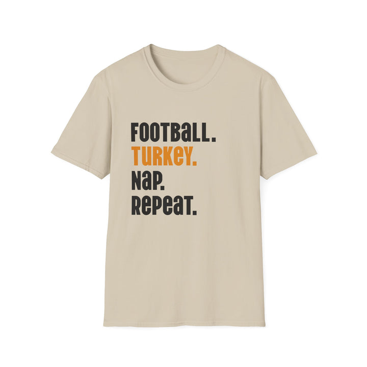 Football Turkey Nap Repeat - Unisex Softstyle T-Shirt