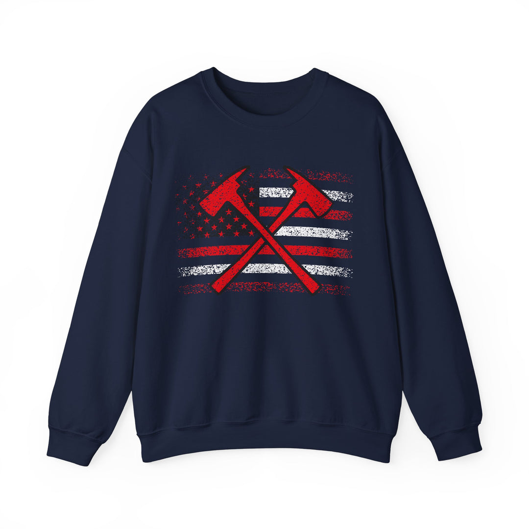 Firefighter American Flag - Unisex Heavy Blend™ Crewneck Sweatshirt