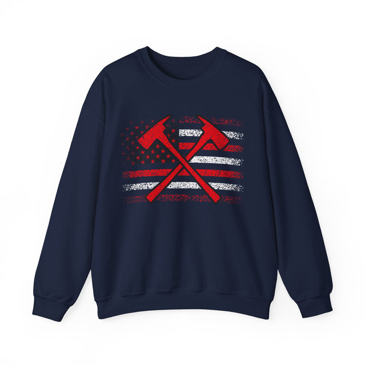 Firefighter American Flag - Unisex Heavy Blend™ Crewneck Sweatshirt