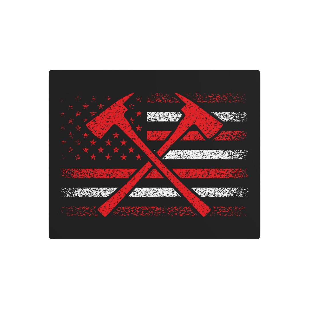 Firefighter American Flag - Metal Art Sign