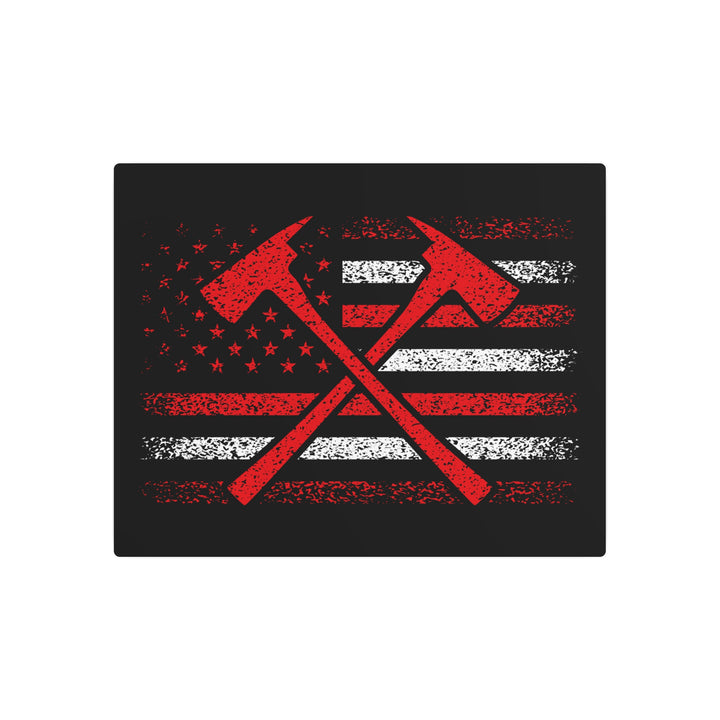 Firefighter American Flag - Metal Art Sign