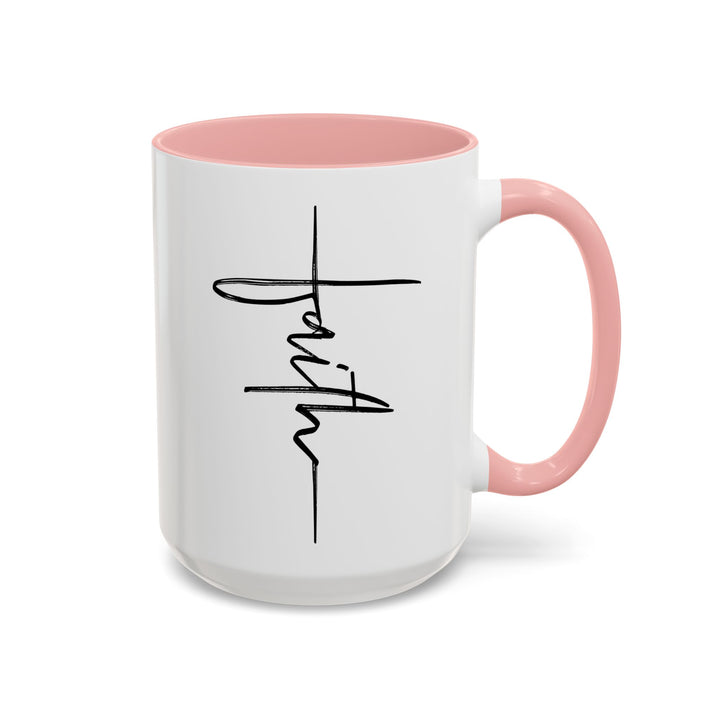 Faith Cross - Accent Coffee Mug (11, 15oz)