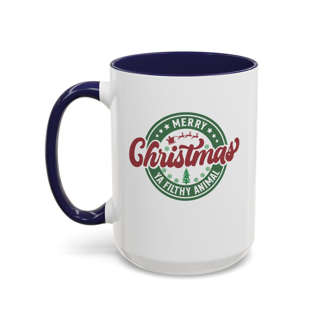Merry Christmas Ya Filthy Animal - Accent Coffee Mug (11, 15oz)