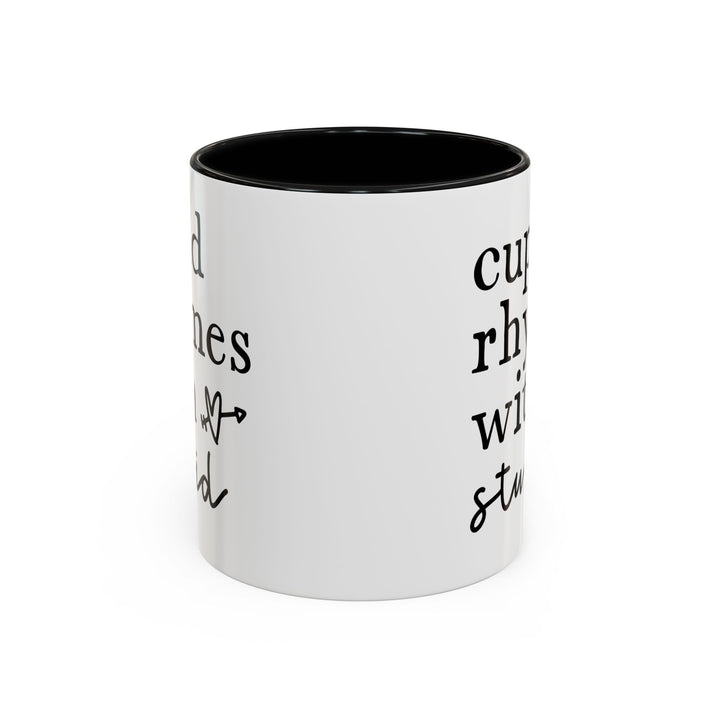 Cupid Rhymes With Stupid - Accent Coffee Mug (11, 15oz)