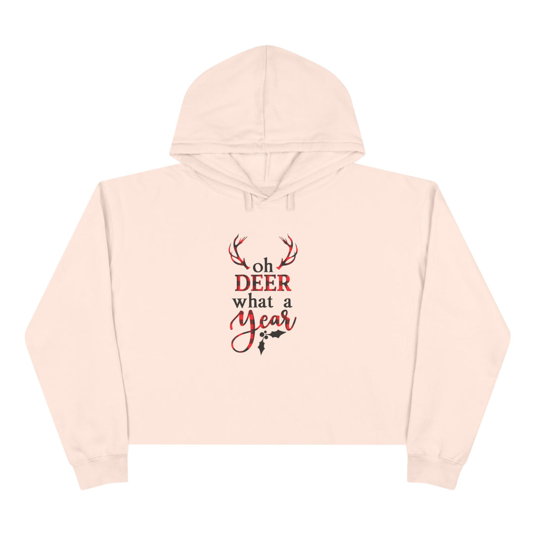 Oh Deer What A Year - Crop Hoodie