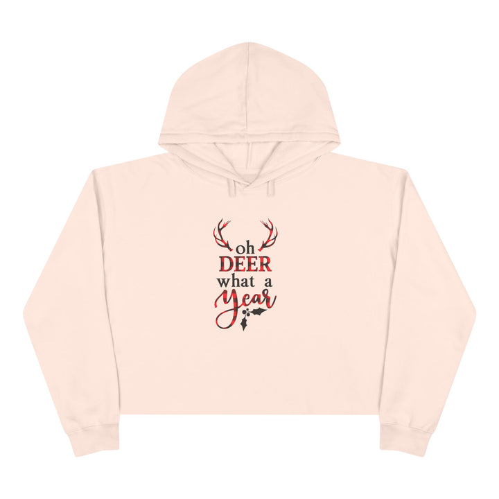 Oh Deer What A Year - Crop Hoodie
