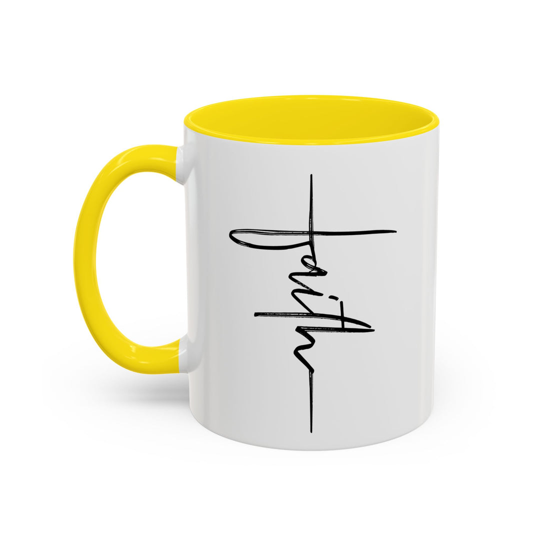 Faith Cross - Accent Coffee Mug (11, 15oz)
